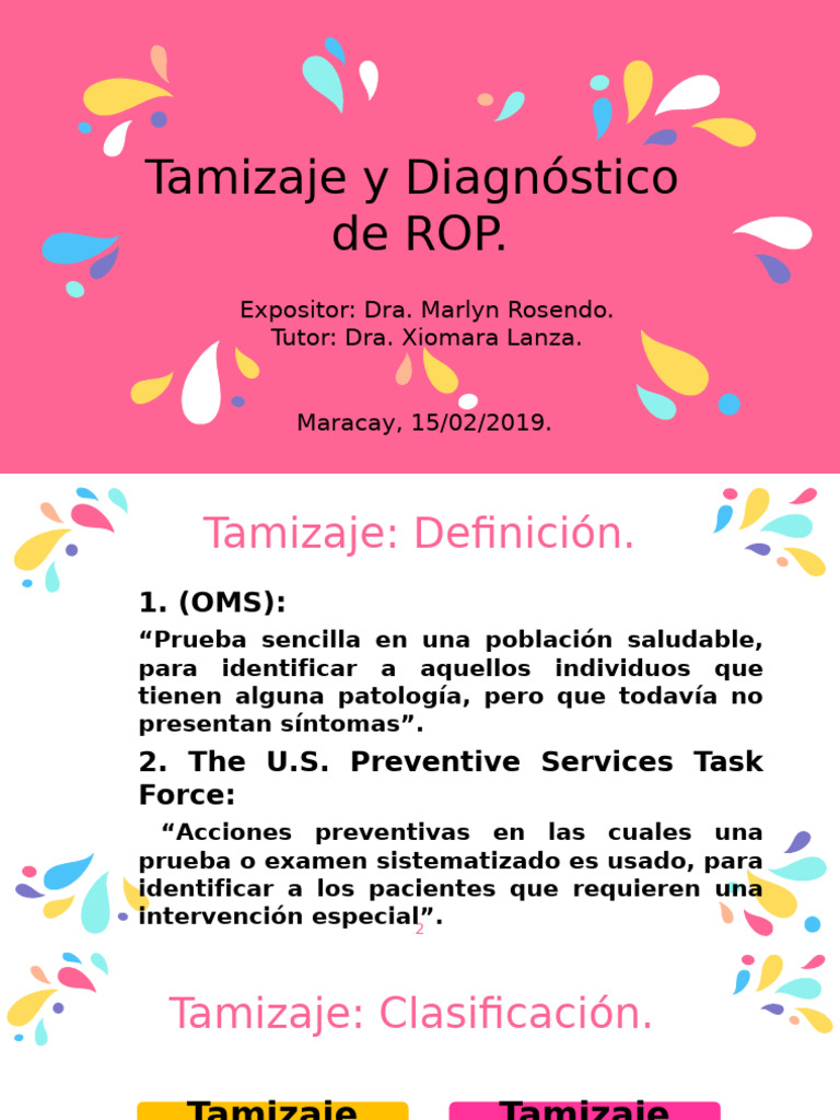 Tamizaje y Diagnóstico de ROP.: Expositor: Dra. Marlyn Rosendo. Tutor ...
