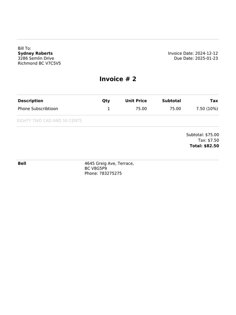 Invoice 2 | PDF