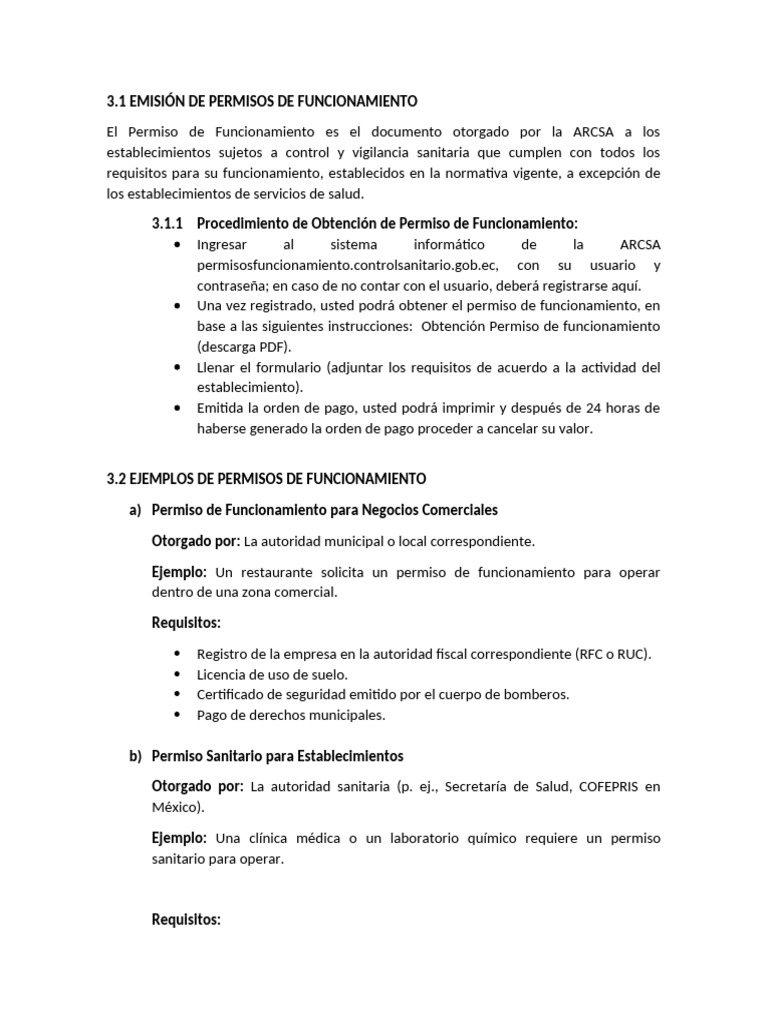 Ejemplos de Permisos de Funcionamiento | PDF | Defensa Civil