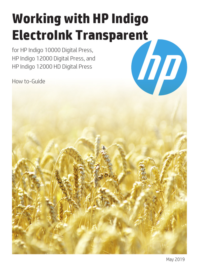 Working With HP Indigo Electroink Transparent | PDF