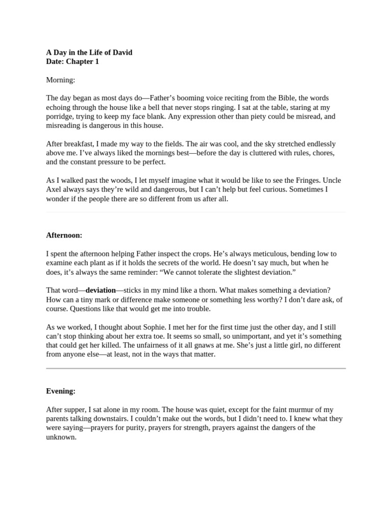 A Day in The Life of David | PDF