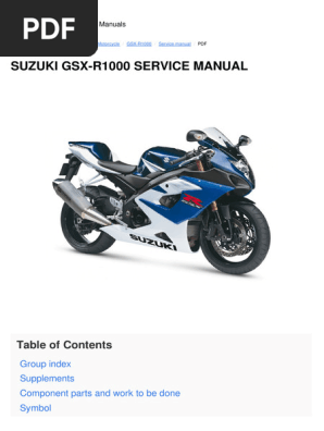 Suzuki GSX-R1000 Service Manual PDF | PDF | Throttle | Brake