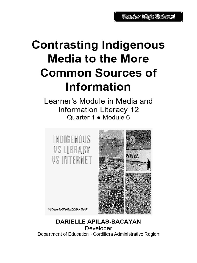 Indigenous Media vs. Common Sources | PDF | Libraries | Information