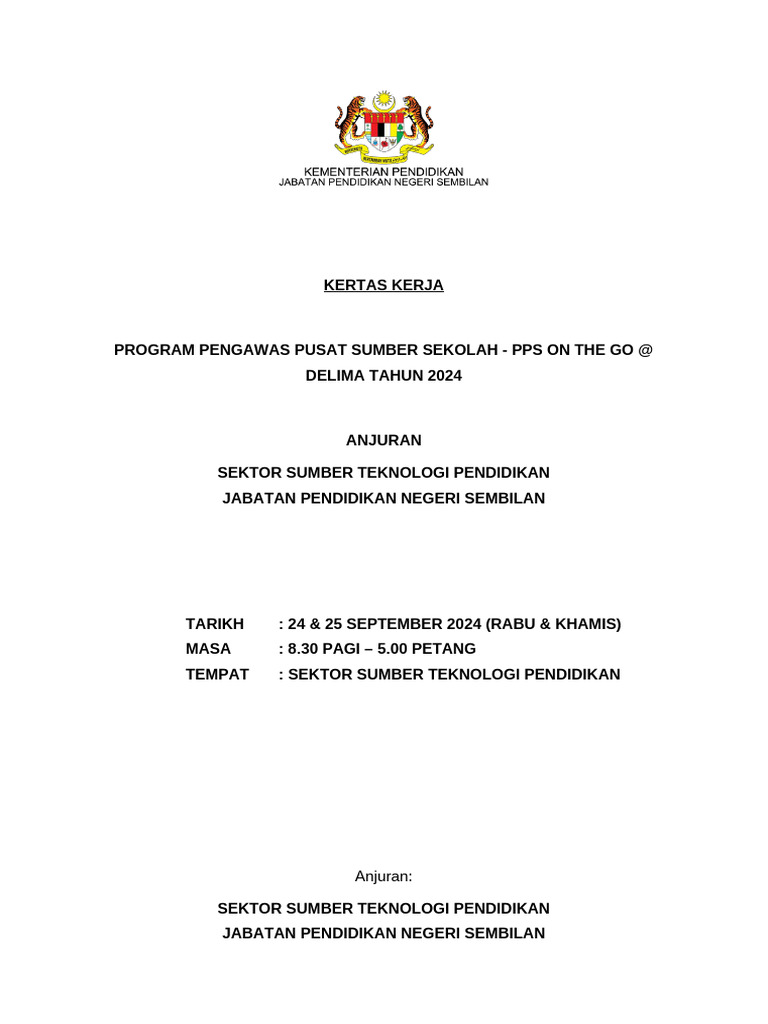 Program PPS On The Go 2024 Negeri Sembilan | PDF