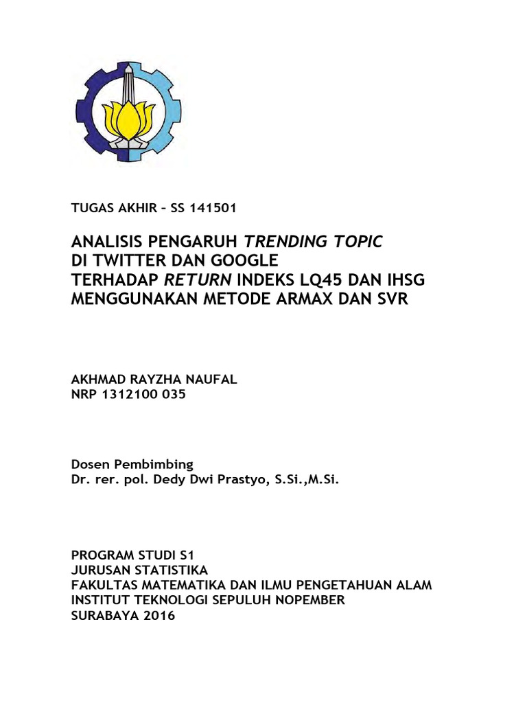Pengaruh Trending Topic Twitter dan Google terhadap IHSG | PDF