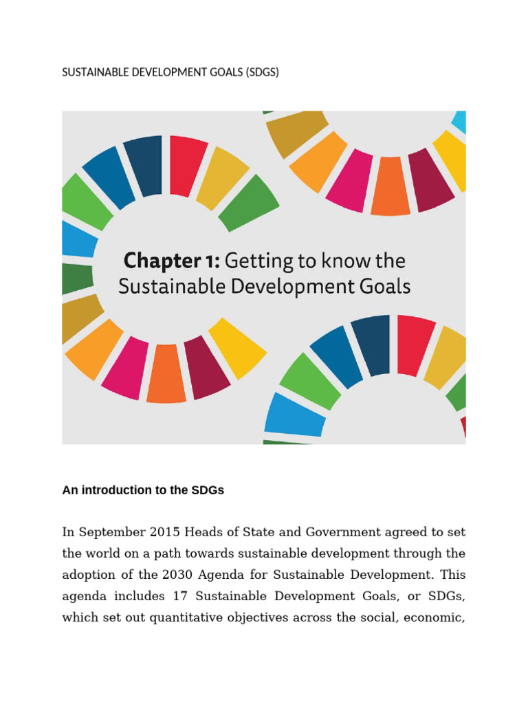 SDGs | PDF | Sustainability | Sustainable Development