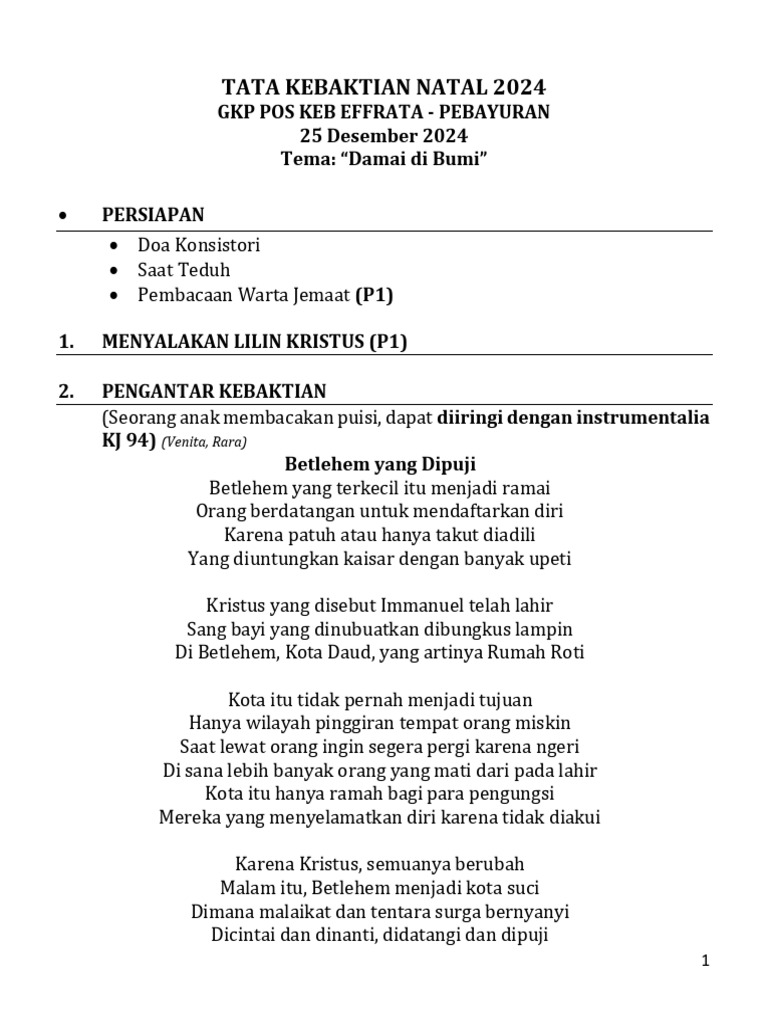 Buku tata kebaktian natal 25 desember 2024 update 21 12 2024 pdf