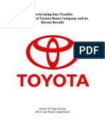 Toyota's Sudden Unintended Acceleration Crisis