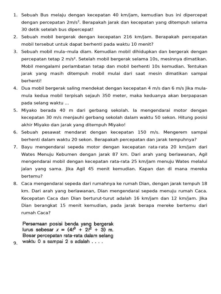 Sebuah Bus Melaju Dengan Kecepatan 40 Km Pdf