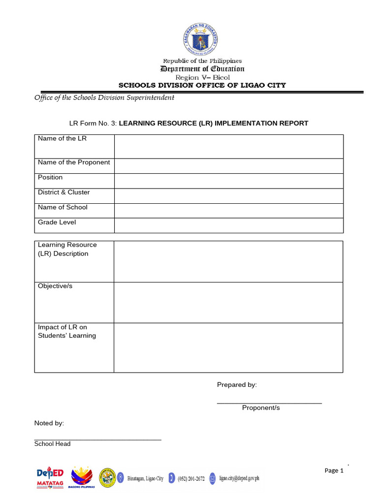 LR FORM 3 | PDF