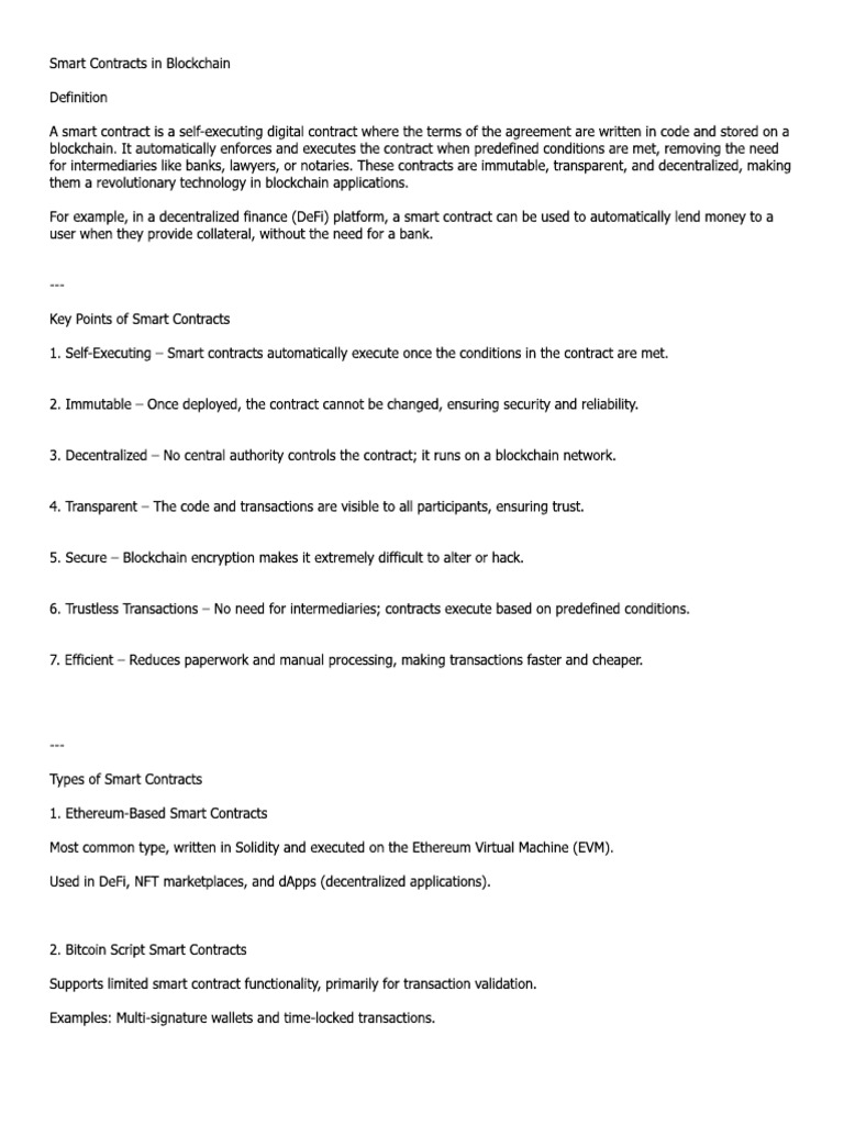 Smart Contracts | PDF