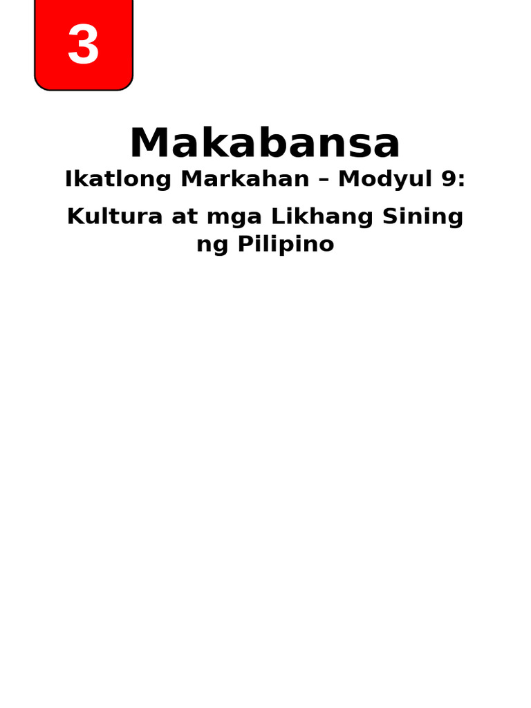 Makabansa 3 Quarter 3 Module 9 Revised | PDF