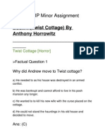 Book 1 (Twist Cottage) by Anthony Horrowitz: English ERP Minor Assignment