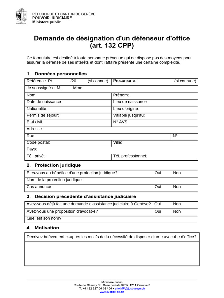 Demande d'assistance judiciaire Genève | PDF | Dettes
