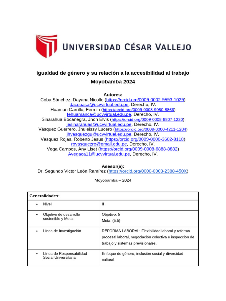 Igualdad de Género y Acceso Laboral | PDF | Igualdad de género ...