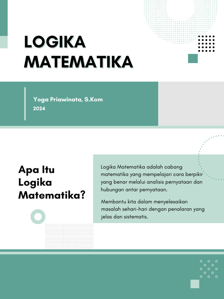 Pengantar Logika Matematika dan Operasinya | PDF