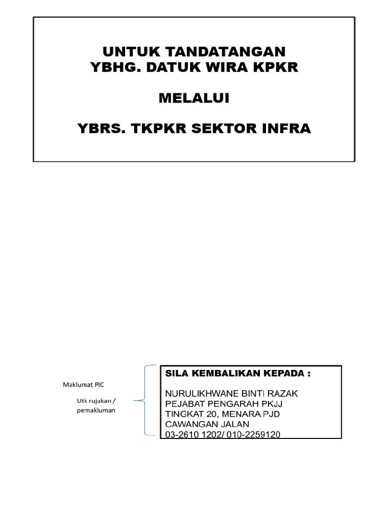 Folder Cover - Format Utk Tandatangan KPKR | PDF