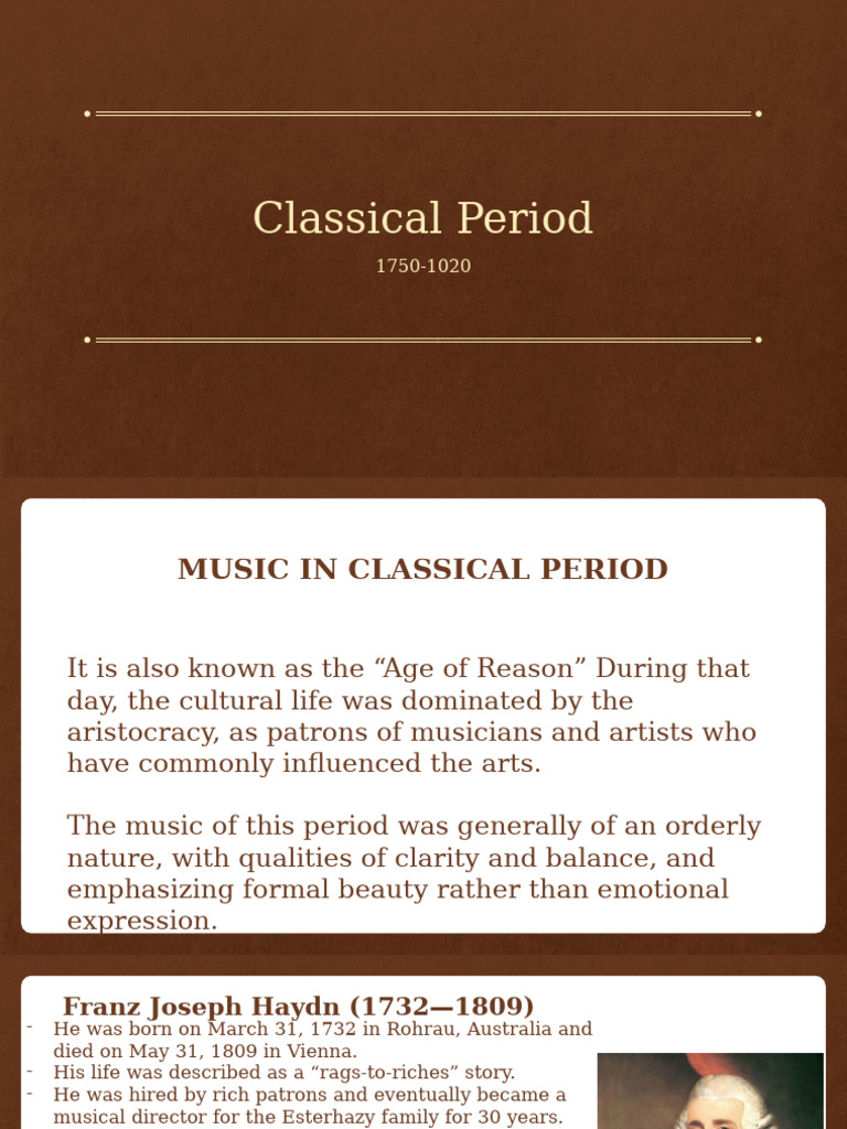 Overview of Classical Music Era | PDF | Classical Period (Music ...