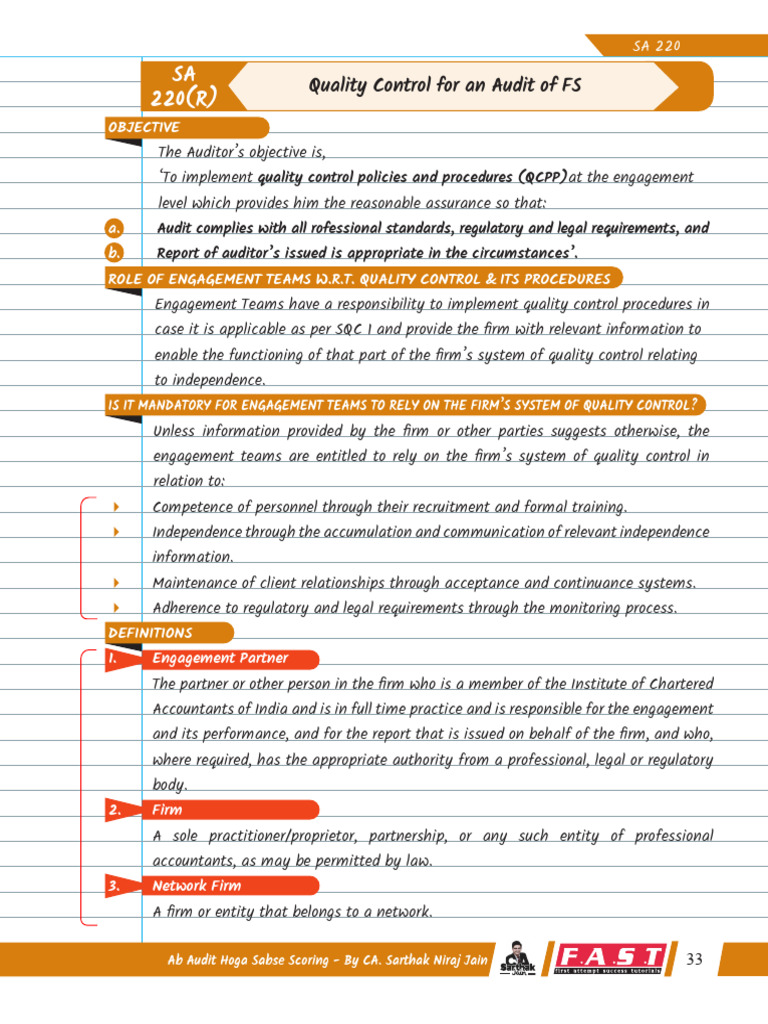 Quality Control in Audit Engagements | PDF | Audit | Auditor's Report