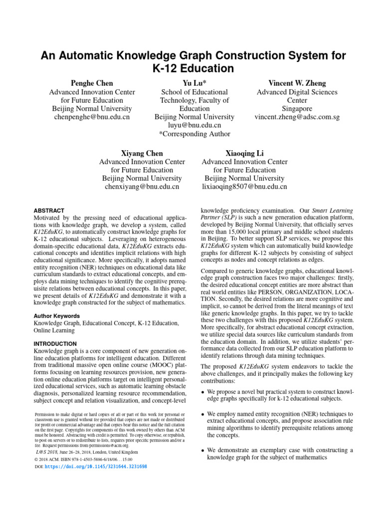 (2018) An Automatic Knowledge Graph Construction System For K-12 ...