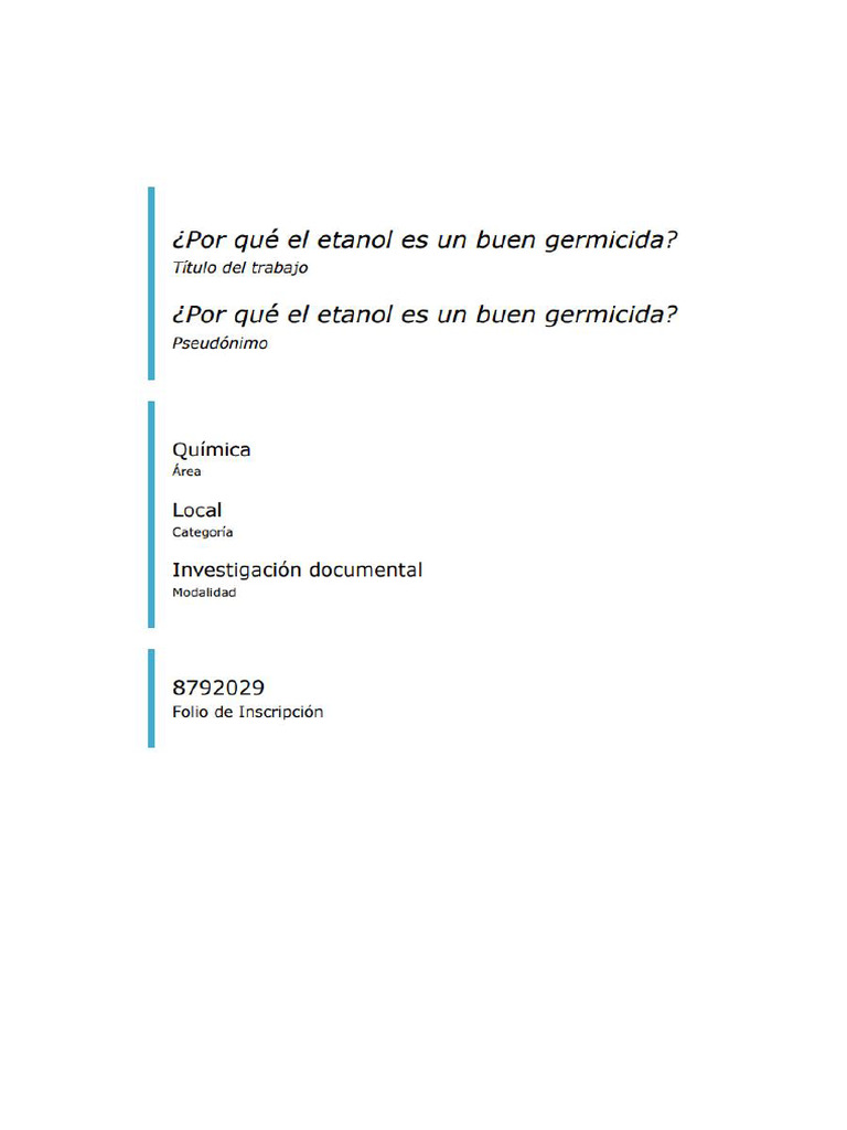 Es El Etanol Un Buen Germicida | PDF | Etanol | Lavado de manos