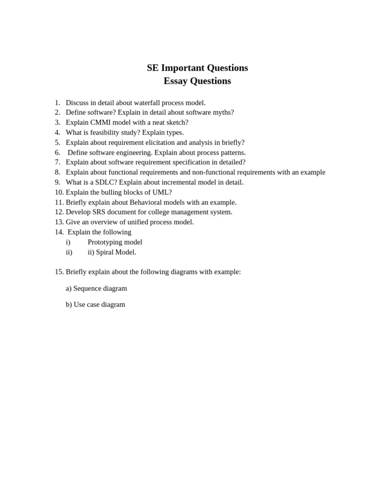 SE short answers | PDF | System | Software