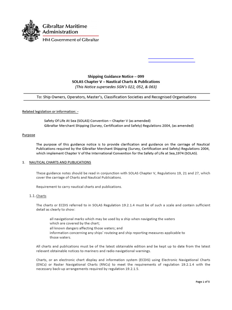 Gibraltar Shipping Guidance: Nautical Charts | PDF | Computing