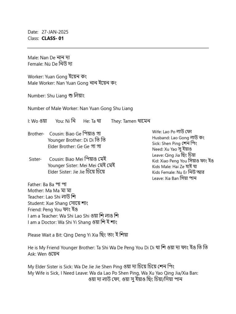 CN Language Class | PDF