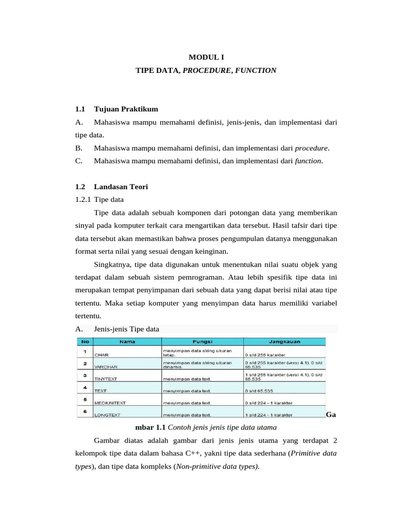 Tipe Data, Procedure, dan Function dalam C++ | PDF