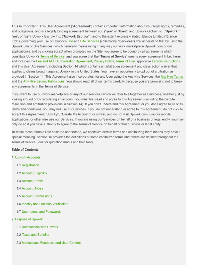 User Agreement 6 8 | PDF | User (Computing) | Freelancer