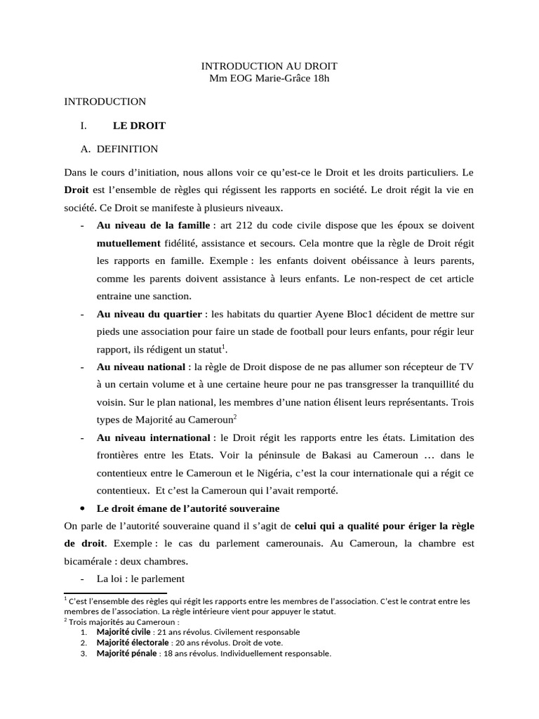 Introduction au Droit et ses Fondements | PDF | Loi | Constitution