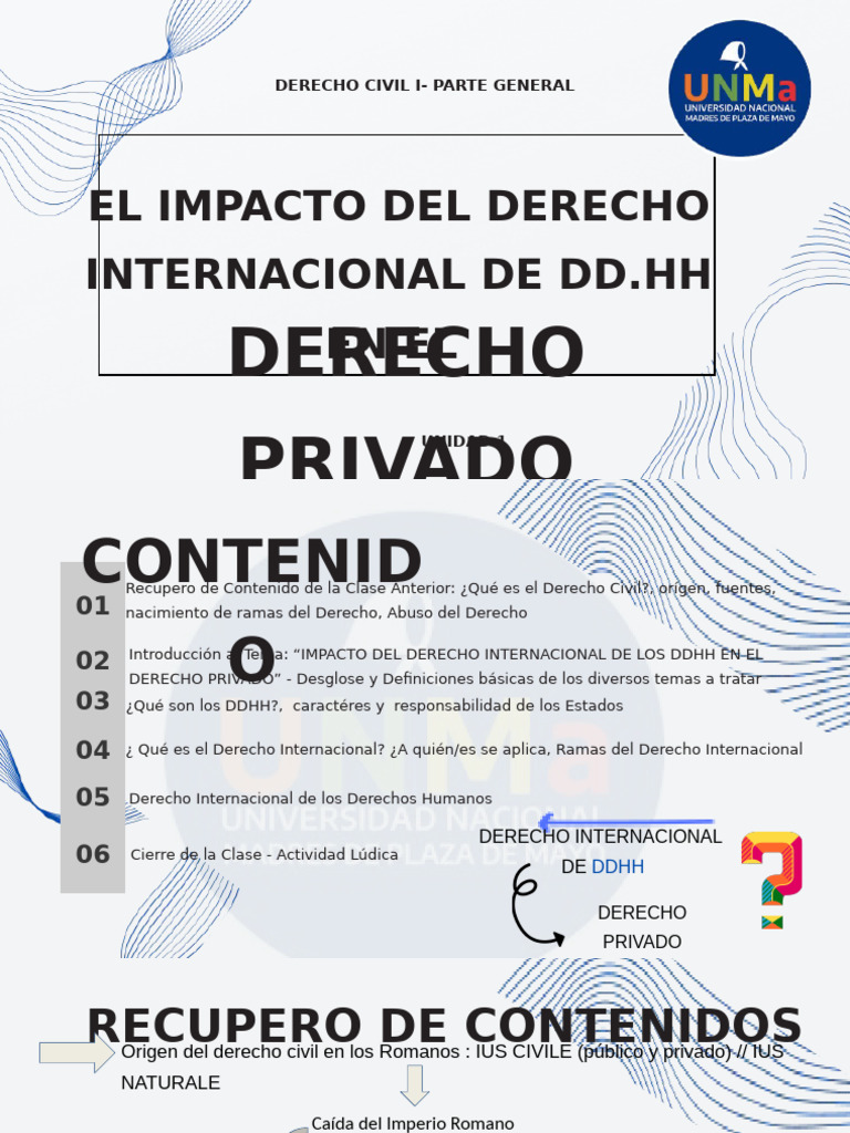 PPT DERECHO CIVIL impacto del der internac de los ddhh en el der ...
