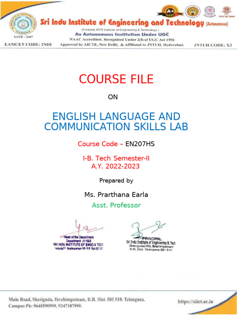 English Communication Skills Lab Manual | PDF | Stress (Linguistics ...