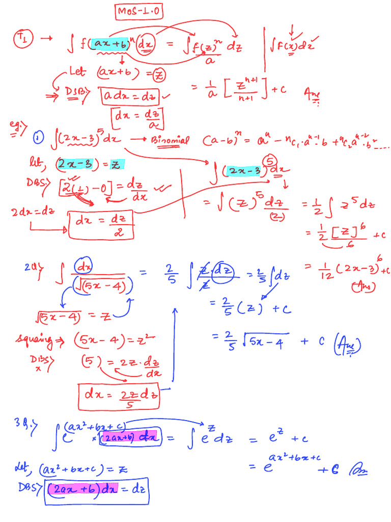 Integration By Substitution Pdf