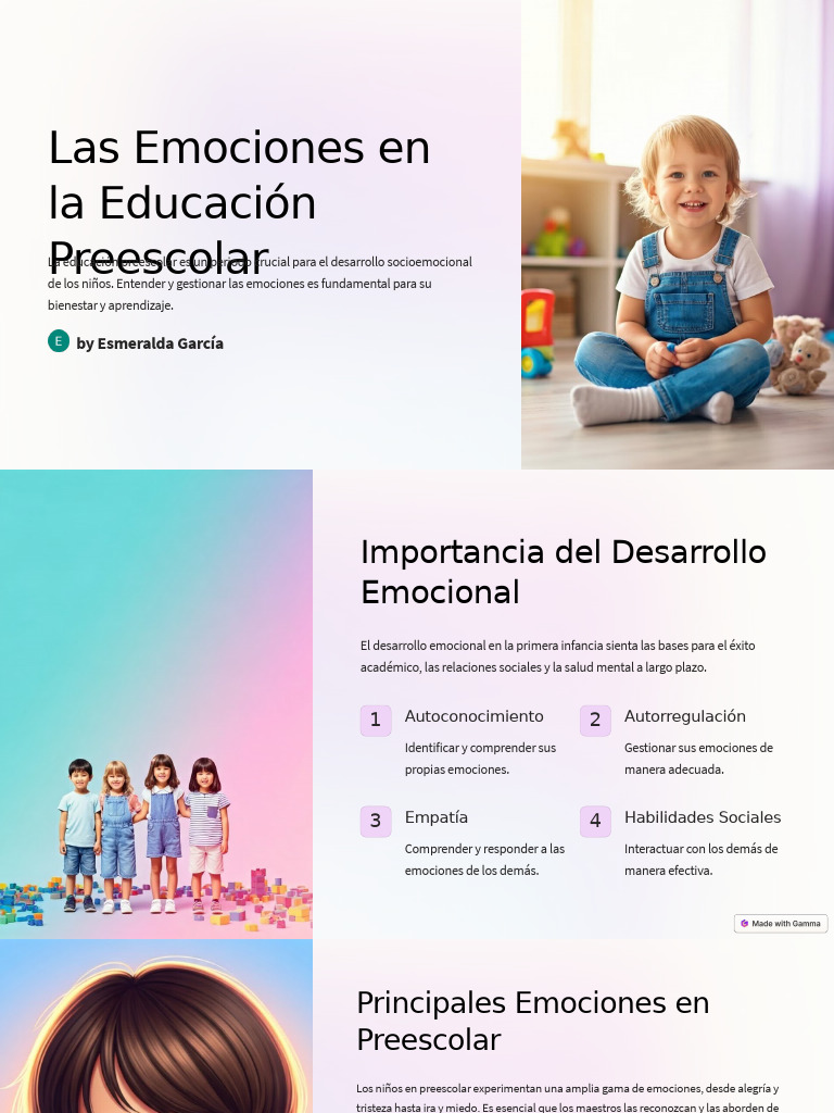 Emociones en la Educación Preescolar | PDF | Las emociones | Educación ...