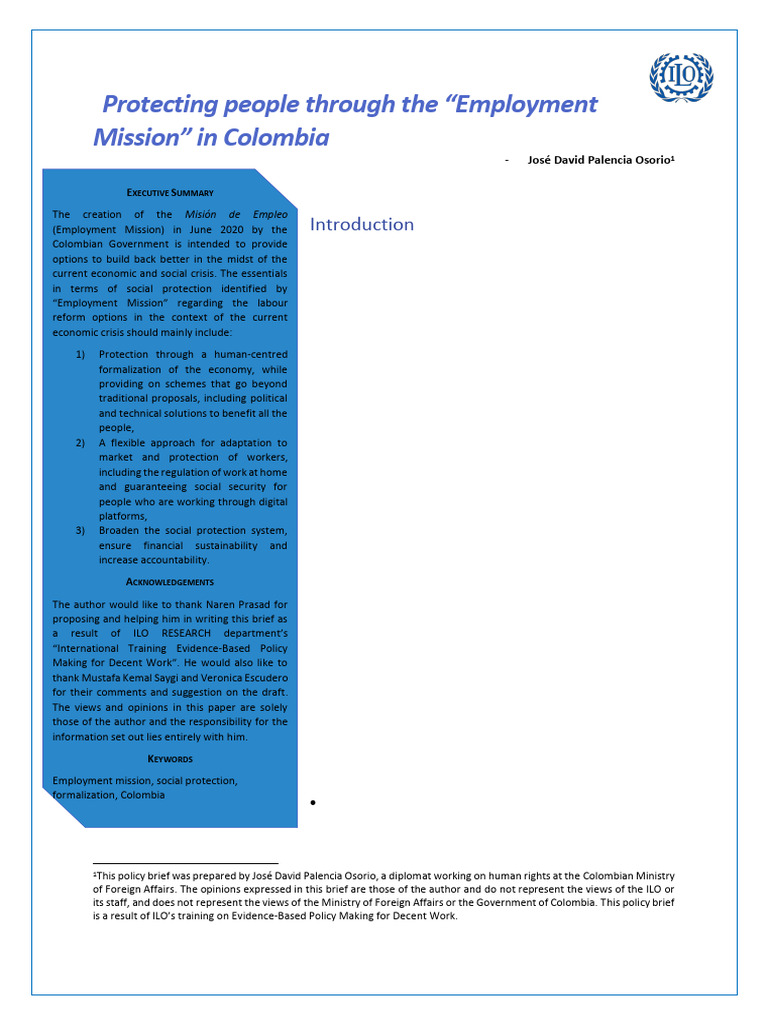 seguridad social colombia oit 2021 | PDF | Social Protection | Employment