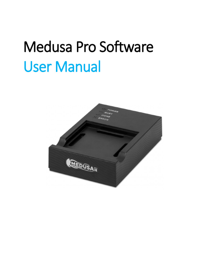 Medusa Pro Software User Manual | PDF | Flash Memory | Usb Flash Drive