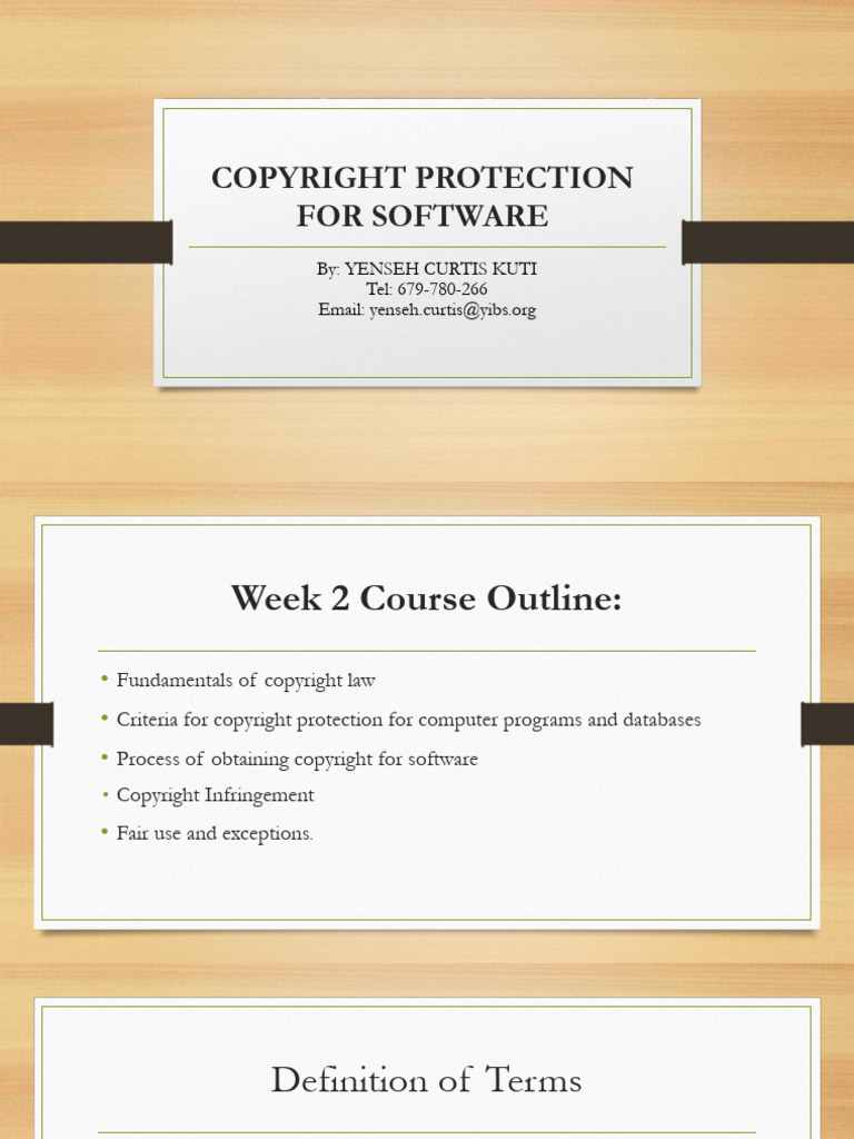 Week 2 Copyright Protection For Software and Databases | PDF ...