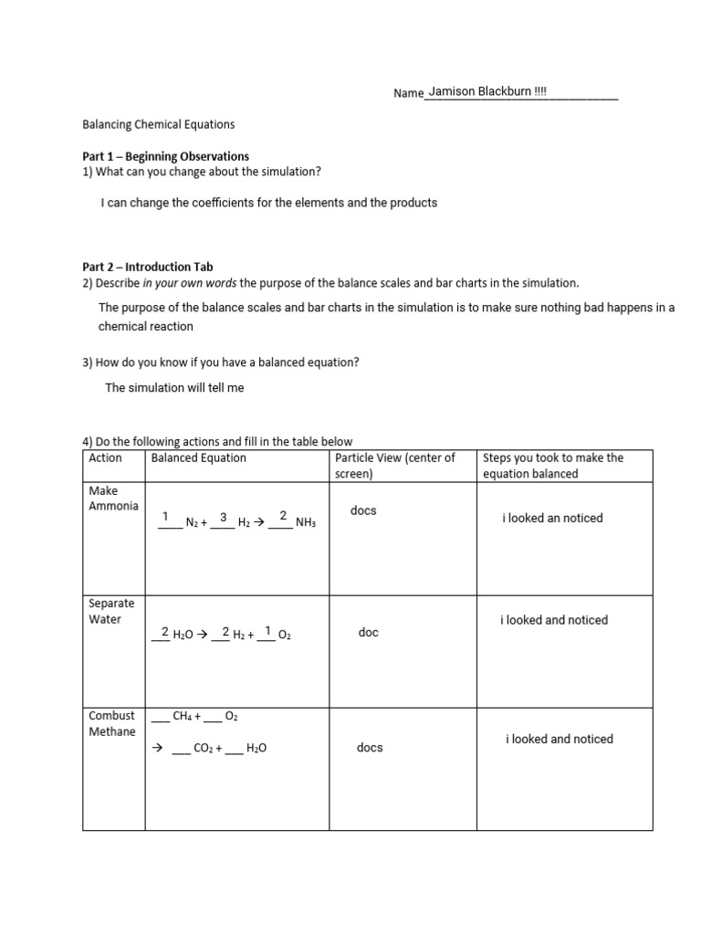 Balancing Chemical Equations Guide | PDF | Physical Sciences | Chemistry