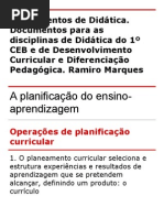 A planificação didática conceção e condução do ensino