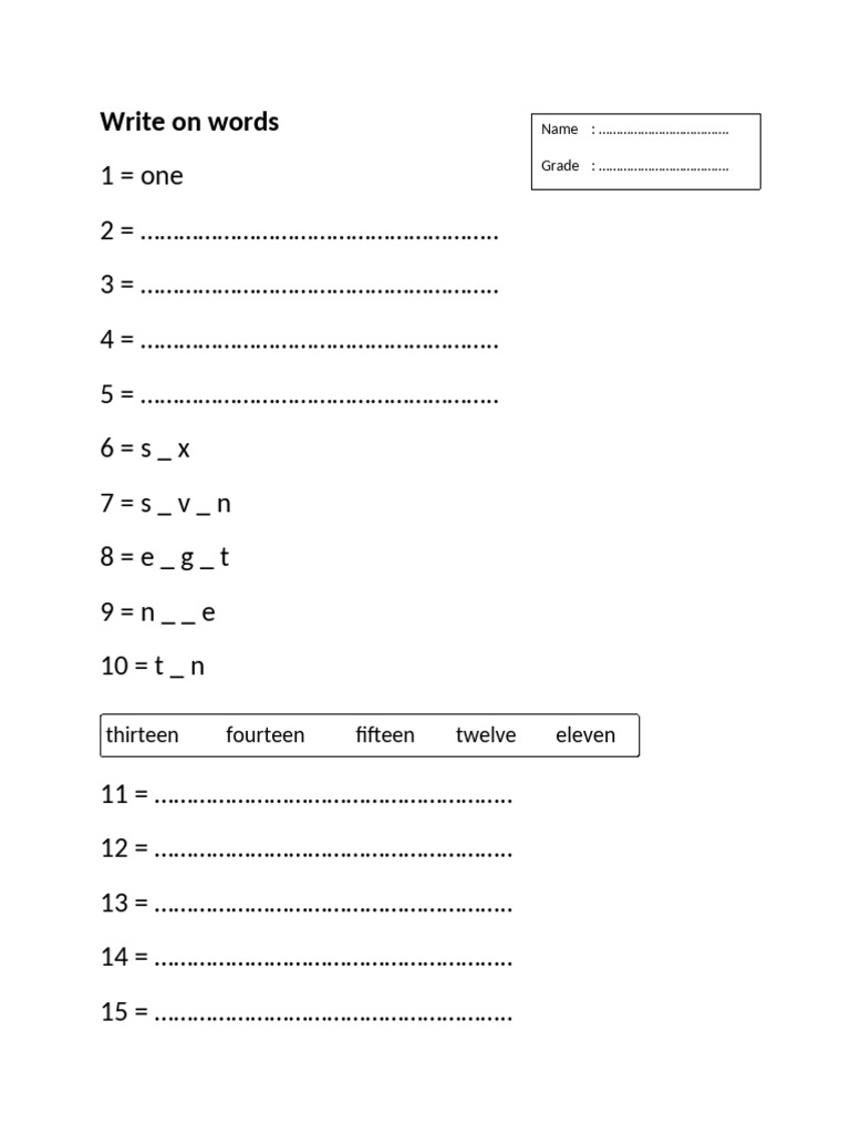 Ws Numbers 1 - 15 | PDF