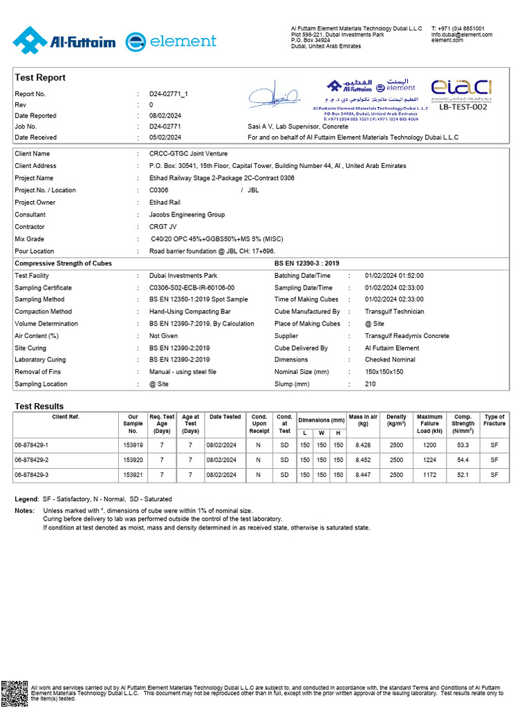 7 Days Report - D24-02771 - 1 - Rev0 | PDF | Concrete | Structural ...