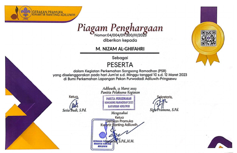 Piagam Pramuka | PDF