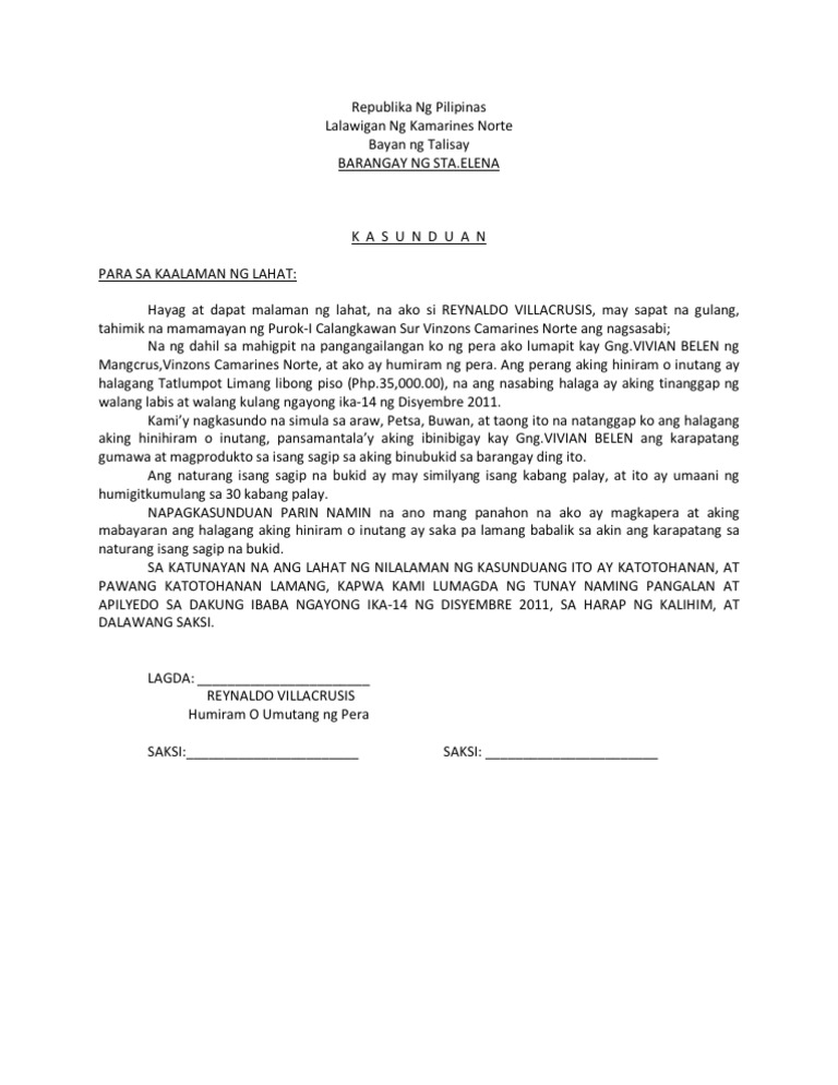 Kasunduan Pdf