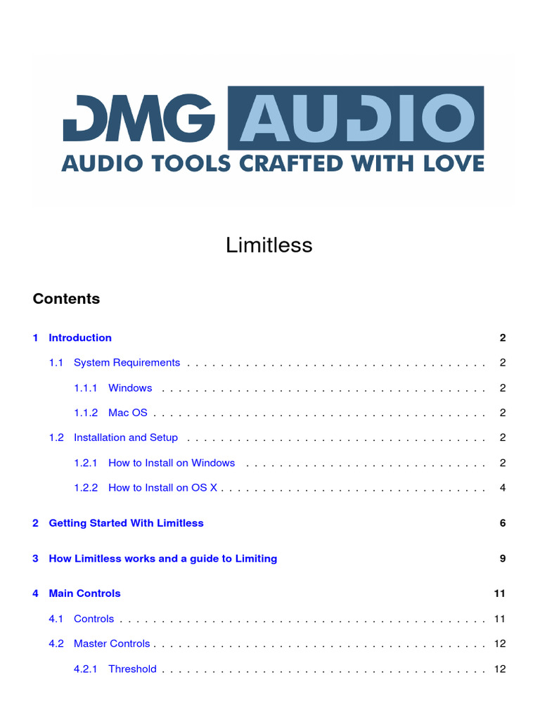 Limitless User Manual Overview | PDF | Audio Engineering | Electrical ...