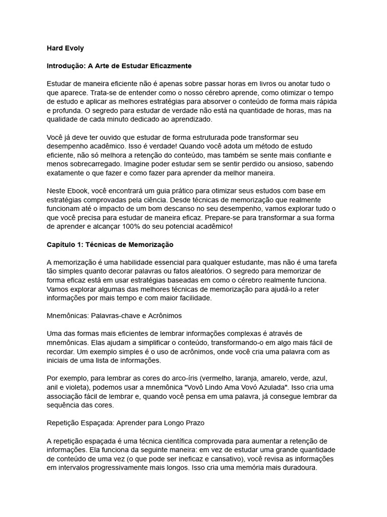 Estratégias Eficazes para Estudar Melhor | PDF | Aprendizado | Dormir