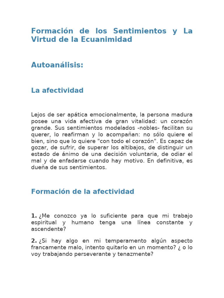 Curated visual reference: Gallery Detail: Formación De Sentimientos Y Ecuanimidad Pdf Virtud