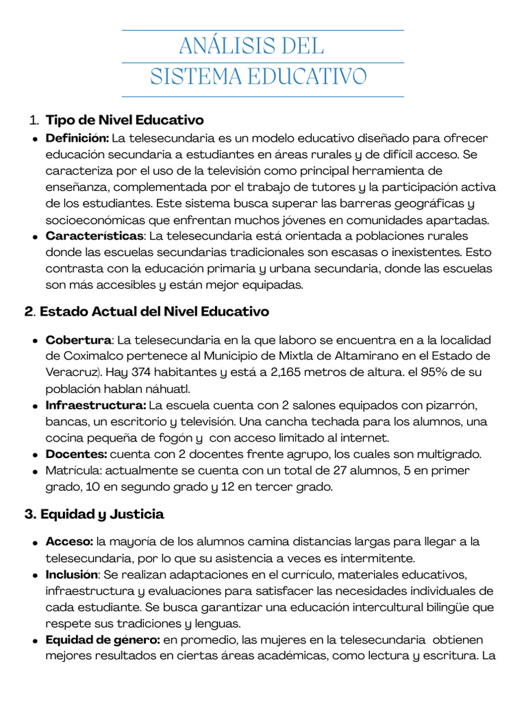 Analisis Del Sistema Educativo | PDF | Plan de estudios | Enseñando