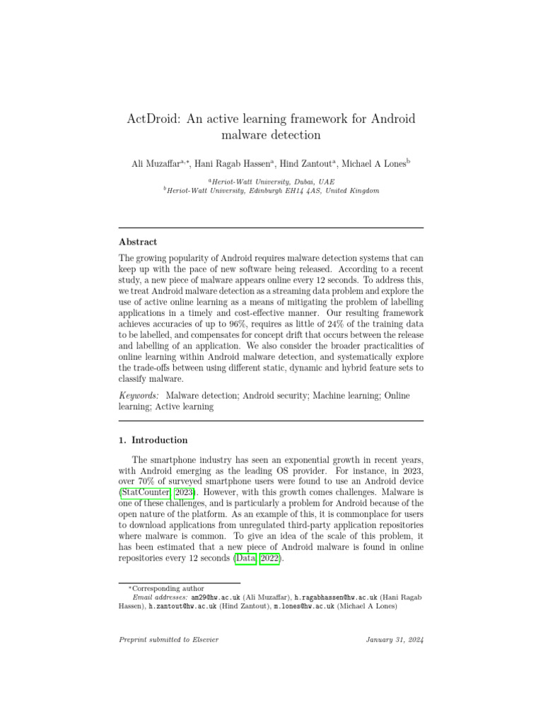 Active Learning for Android Malware Detection | PDF | Malware ...