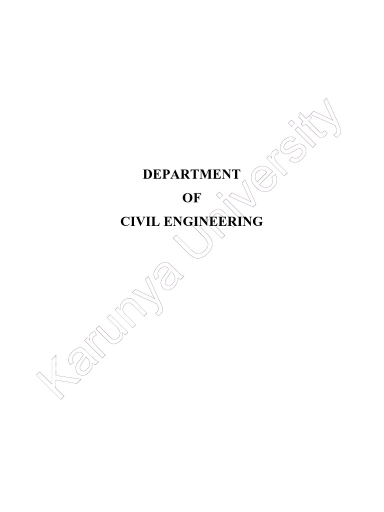 U Niv Ers Ity: Department OF Civil Engineering | PDF